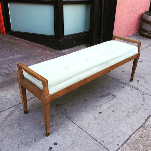 Mint Majesty Light Green Mid century Bench Casa Victoria
